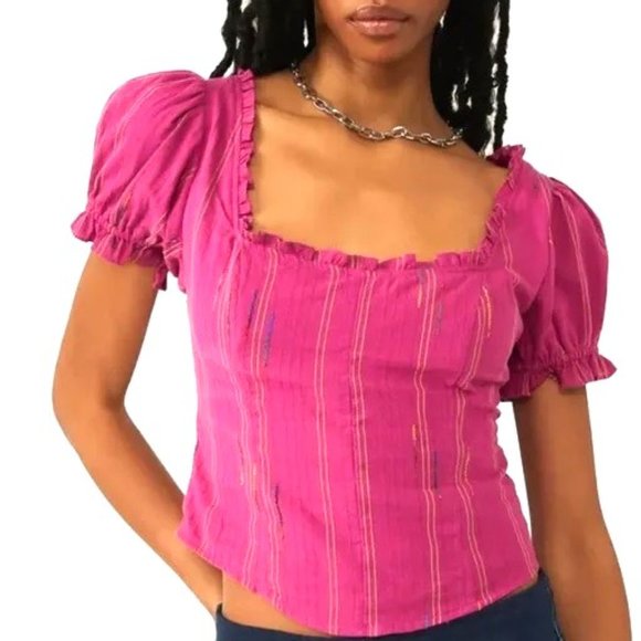NWT Free People Serotonin Corset Top in Raspberry Sherbet S - Picture 3 of 16
